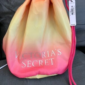 NWT Victoria's Secret Pink and Yellow Drawstring Bag